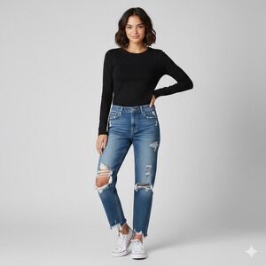 Mother Superior The Sinner Distressed Straight Jean Ice Cream, You Scream Sz 28